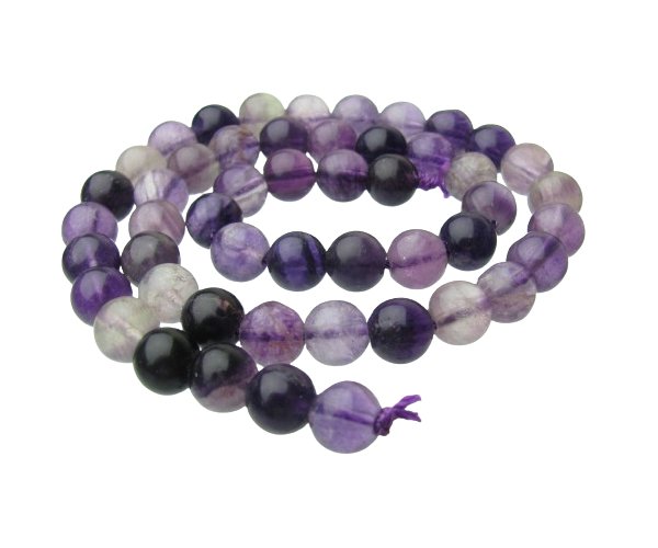 purple fluorite 8mm round gemstone beads