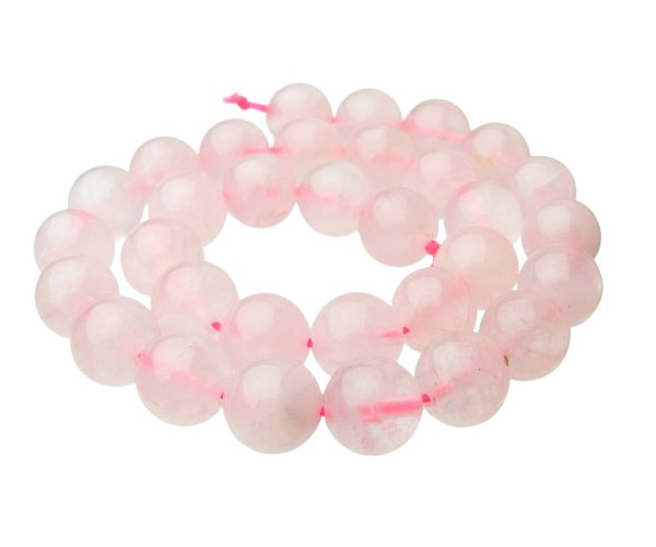 thumbnail image 2 of Natural Pink Rose Quartz Round Bead Earrings – Silver Plated Hook – Dangle Drop – Handmade 2 of 5