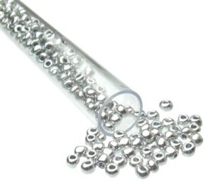 silver seed beads 8/0