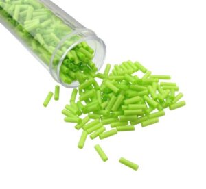 lime green bugle beads