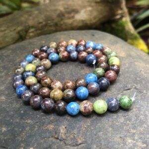 south african chalcedony blue green round beads 6mm