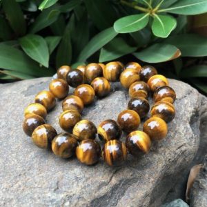 tiger eye 12mm round gemstone beads