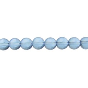 light sapphire blue glass round beads 8mm