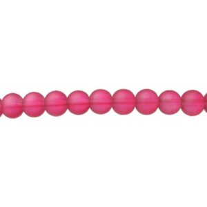 deep pink frosted glass beads