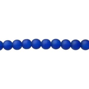 frosted blue glass beads 8mm