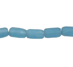 recycled glass beads blue tube