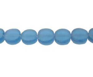 recycled beach glass blue coin beads