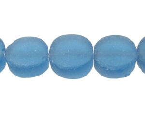 recycled beach glass blue coin beads