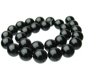 black obsidian 14mm round beads