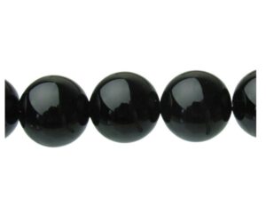 black obsidian 14mm round beads