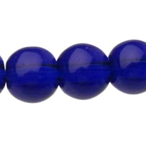 deep blue glass round beads 6mm
