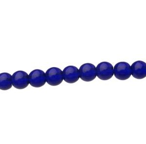 deep blue glass round beads 6mm