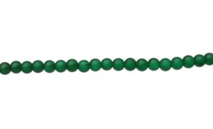 emerald green frosted glass round beads 6mm