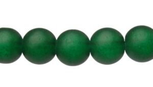 frosted emerald green glass round beads 8mm
