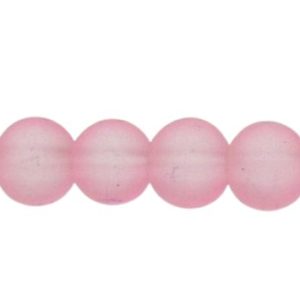 frosted pink 4mm round glass beads