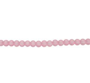 frosted pink 4mm round glass beads