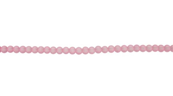 frosted pink 4mm round glass beads