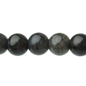 mottled grey glass round beads 8mm