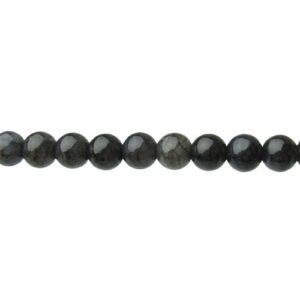 mottled grey glass round beads 8mm