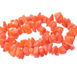 salmon red shell chip beads
