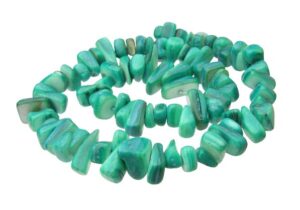 teal green shell chip beads