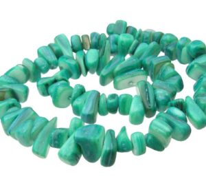 teal green shell chip beads