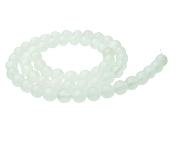 white chalcedony natural gemstone beads 6mm