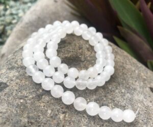 white chalcedony natural gemstone beads 6mm