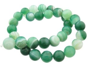 green banded agate 12mm round beads