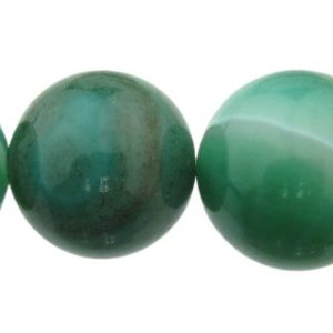 green banded agate 12mm round beads