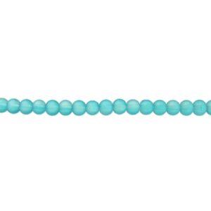 frosted blue glass beads 4mm
