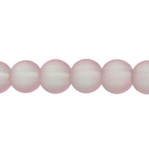 purple frosted glass beads 6mm round