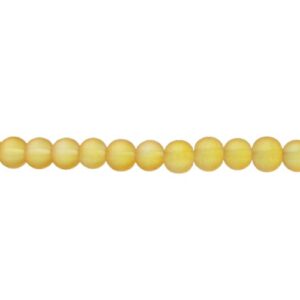 frosted yellow glass round beads 6mm