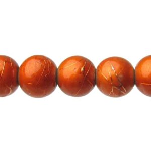 orange glass beads 8mm