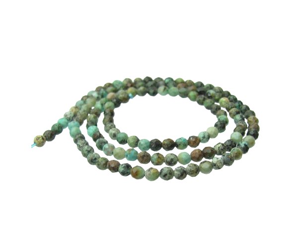 african turquoise faceted tiny 3mm round gemstone beads