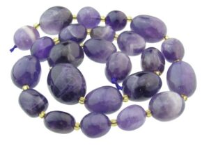 amethyst tumbled nugget crystal beads