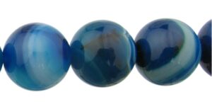 banded blue agate gemstone round beads 12mm