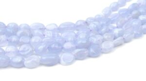 blue lace agate pebble gemstone beads