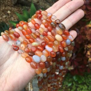 carnelian pebble nugget crystal beads