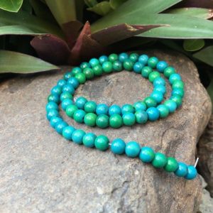 chrysocolla round gemstone beads
