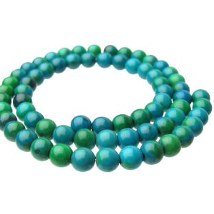 chrysocolla round gemstone beads