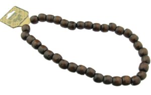 dark brown barrel wood beads