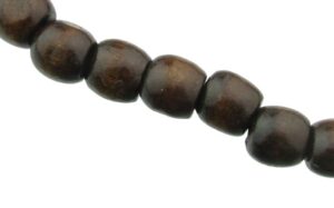 dark brown barrel wood beads