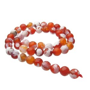 fire agate 8mm round gemstone beads