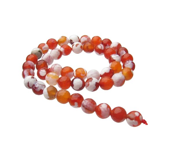 fire agate 8mm round gemstone beads
