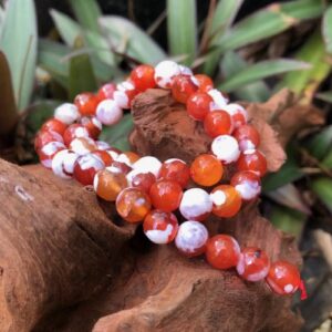 fire agate 8mm round gemstone beads