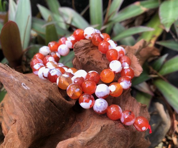 fire agate 8mm round gemstone beads