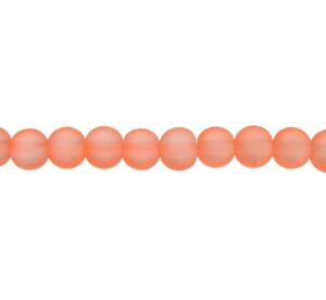 frosted orange glass beads 8mm round