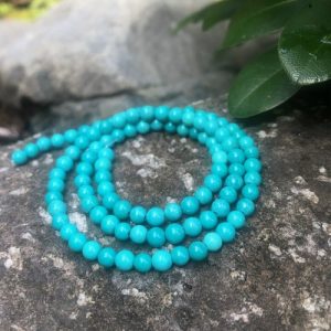 green turquoise magnesite gemstone round beads 4mm