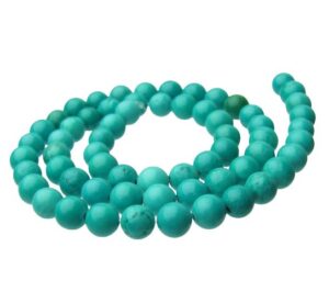 green turquoise magnesite gemstone round beads 6mm